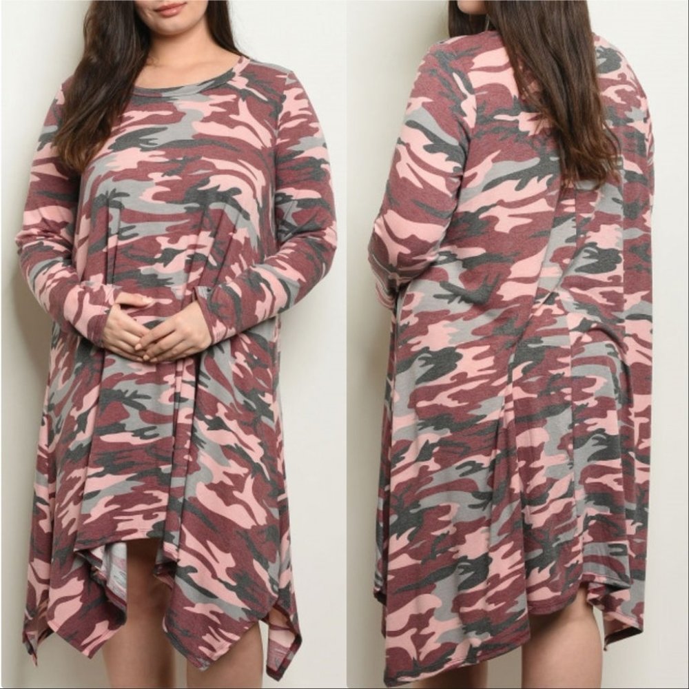 PLUS SIZE CAMO DRESS